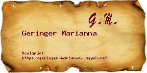 Geringer Marianna névjegykártya